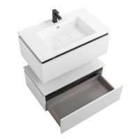 Тумба под раковину Cezares Slider 80 подвесная, 2 ящика, Bianco Opaco