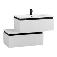 Тумба под раковину Cezares Slider 80 подвесная, 2 ящика, Bianco Opaco