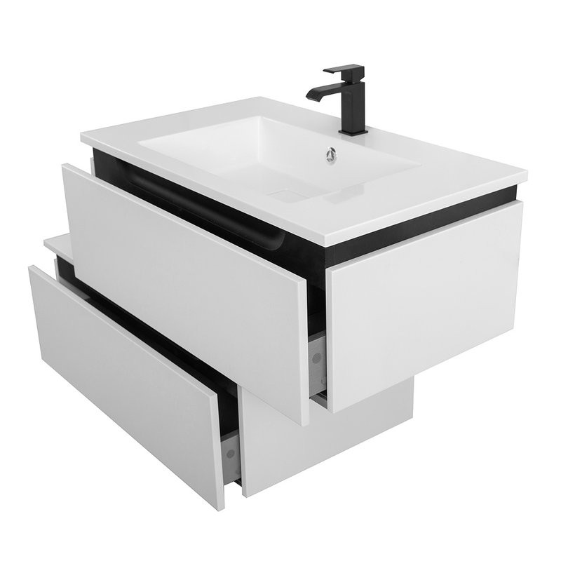 Тумба под раковину Cezares Slider 80 подвесная, 2 ящика, Bianco Opaco