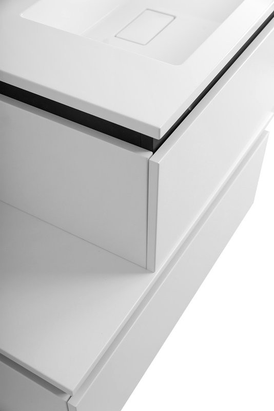 Тумба под раковину Cezares Slider 80 подвесная, 2 ящика, Bianco Opaco