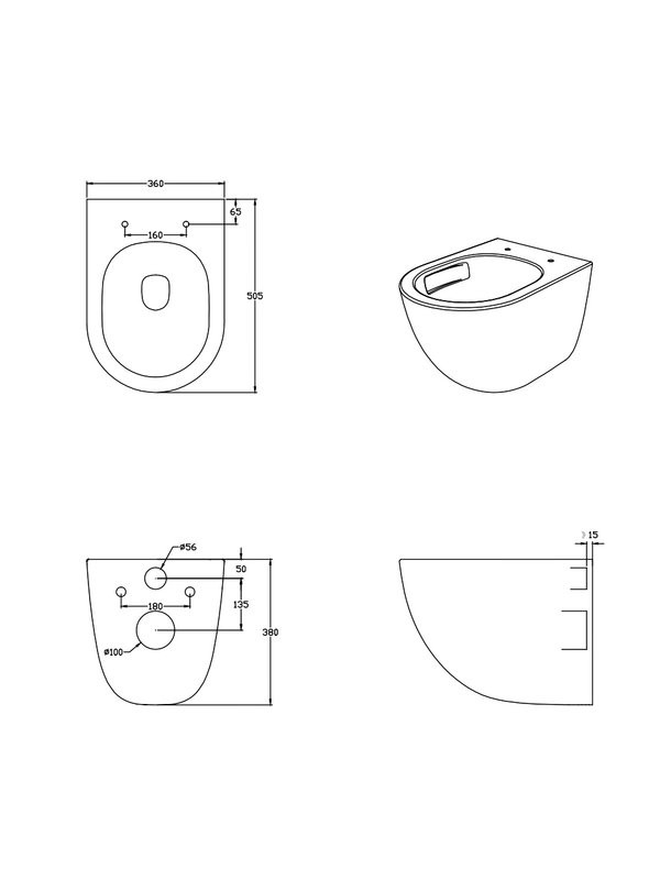 Унитаз подвесной AQUATEK Гелиос AQ1993T-00
