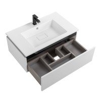 Тумба с раковиной Cezares Slider 80 подвесная, 1 ящик, белая