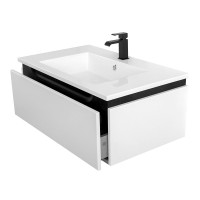 Тумба с раковиной Cezares Slider 80 подвесная, 1 ящик, белая