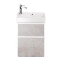 Тумба с раковиной Dreja Slim 55 подвесная, белый глянец, бетон