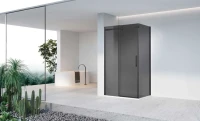 Душевой уголок Vincea Como-N VSR-4CN9013CGB 130х90, профиль матовый черный, стекло тонированное серое