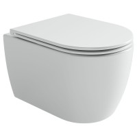 Унитаз подвесной Ceramicanova Noe, смыв торнадо 3.0, сиденье микролифт, белый, CN4011T