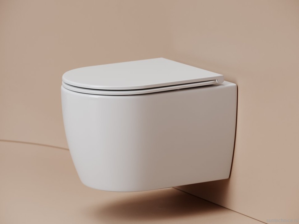 Унитаз подвесной Ceramicanova Noe, смыв торнадо 3.0, сиденье микролифт, белый, CN4011T