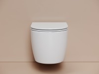 Унитаз подвесной Ceramicanova Noe, смыв торнадо 3.0, сиденье микролифт, белый, CN4011T