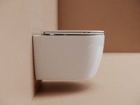 Унитаз подвесной Ceramicanova Noe, смыв торнадо 3.0, сиденье микролифт, белый, CN4011T