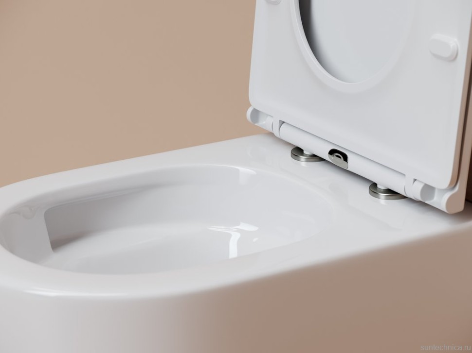 Унитаз подвесной Ceramicanova Noe, смыв торнадо 3.0, сиденье микролифт, белый, CN4011T