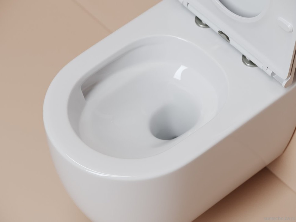 Унитаз подвесной Ceramicanova Noe, смыв торнадо 3.0, сиденье микролифт, белый, CN4011T