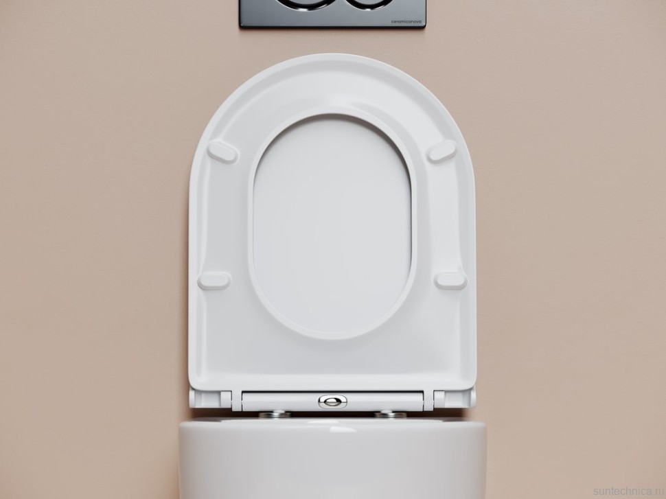 Унитаз подвесной Ceramicanova Noe, смыв торнадо 3.0, сиденье микролифт, белый, CN4011T