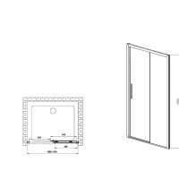 Душевая дверь в нишу Vincea Soft VDS-3SO110CLGM 110 см, профиль вороненая сталь, стекло прозрачное