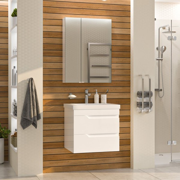 Мебель для ванной комнаты Misty Софт 60 подвесная, белая эмаль