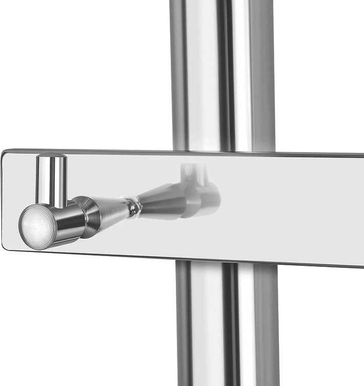 Полотенцесушитель электрический Secado Понтида 1 КСП, R 100x60 см, подключение справа, глянцевый хром, лесенка, с полкой