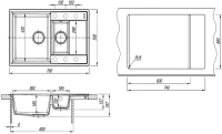 Мойка кухонная Lemark Ramza 760 9910040 жасмин Мойка кухонная Lemark Ramza 760 9910040 жасмин