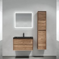 Мебель для ванной комнаты Sancos Marmi 2.0 80 черная раковина, дуб чарльстон