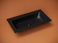 Мебель для ванной комнаты Sancos Marmi 2.0 80 черная раковина, дуб чарльстон