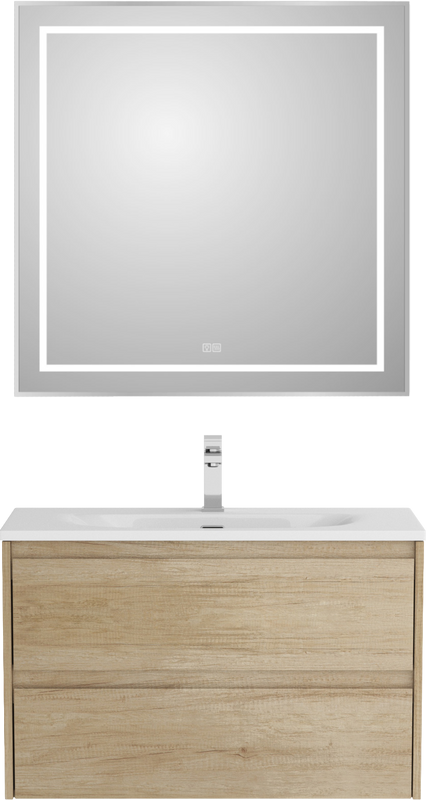 Мебель для ванной комнаты BelBagno Kraft 39 80 rovere nebrasca nature, раковина BB-8099-3-80