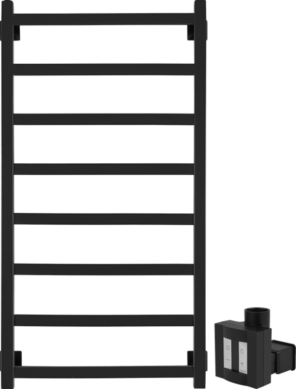 Полотенцесушитель электрический Secado Корато 1 , 105x55 см, скрытое подключение справа, матовый черный, лесенка