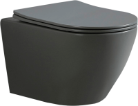 Комплект Унитаз подвесной Esbano Amapola ESUPAMAPGM матовый серый + Инсталляция Fram + Кнопка ESINOVL17MB