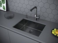 Мойка кухонная Paulmark Next PM215844-GM вороненая сталь