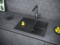 Мойка кухонная Paulmark Next PM215844-GM вороненая сталь