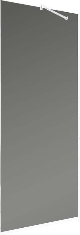 Душевая перегородка Maybahglass MGD-1355-1у 99 см, профиль белый, стекло графит