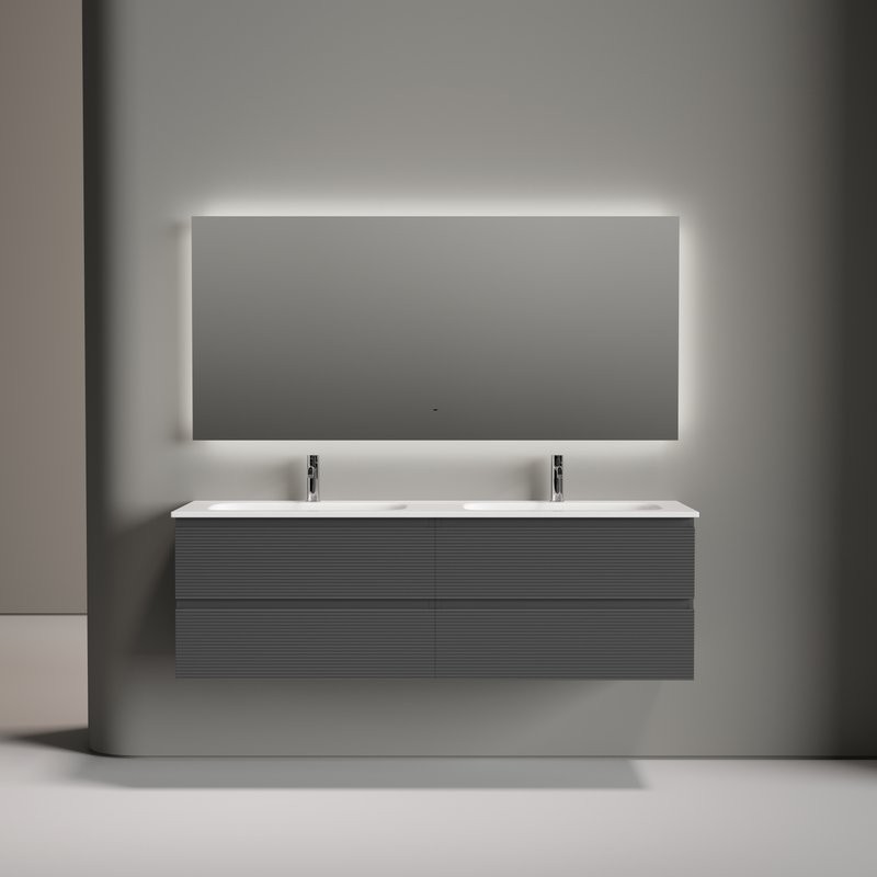 Мебель для ванной комнаты Sancos Folk 160 подвесная, grey soft, раковина CN7023