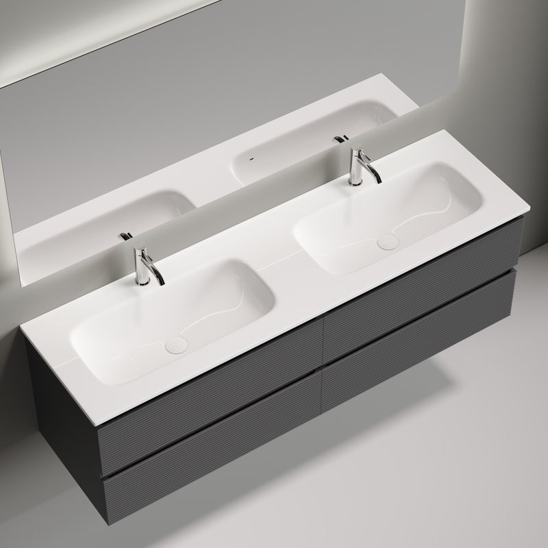 Мебель для ванной комнаты Sancos Folk 160 подвесная, grey soft, раковина CN7023