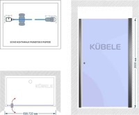 Душевая дверь в нишу Kubele DE020 DE020D601T-CLN-MT- 70х200 70, профиль матовый хром