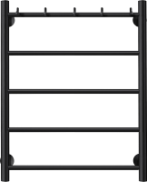 Полотенцесушитель электрический Secado Триада 1 К 60x50 см, подключение слева, матовый черный, лесенка