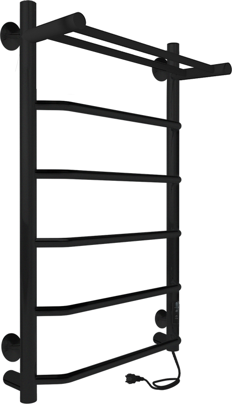 Полотенцесушитель электрический Indigo Roof Lux LCRLE80-50PBRRt с полкой, черный муар