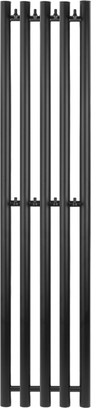 Полотенцесушитель водяной Secado Бергамо 5К 1800/280 180x30 см, матовый черный, I-образный