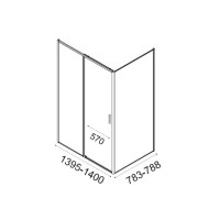 Душевой уголок Aquanet Pleasure Evo AE65-N140-BT 140х80, профиль матовый черный, стекло прозрачное