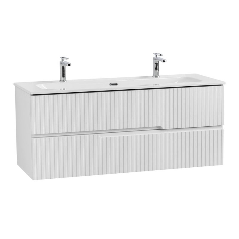 Мебель для ванной комнаты Cezares Duet 120 ясень белый софт, раковина Cezares CZR-8073-120-1-2