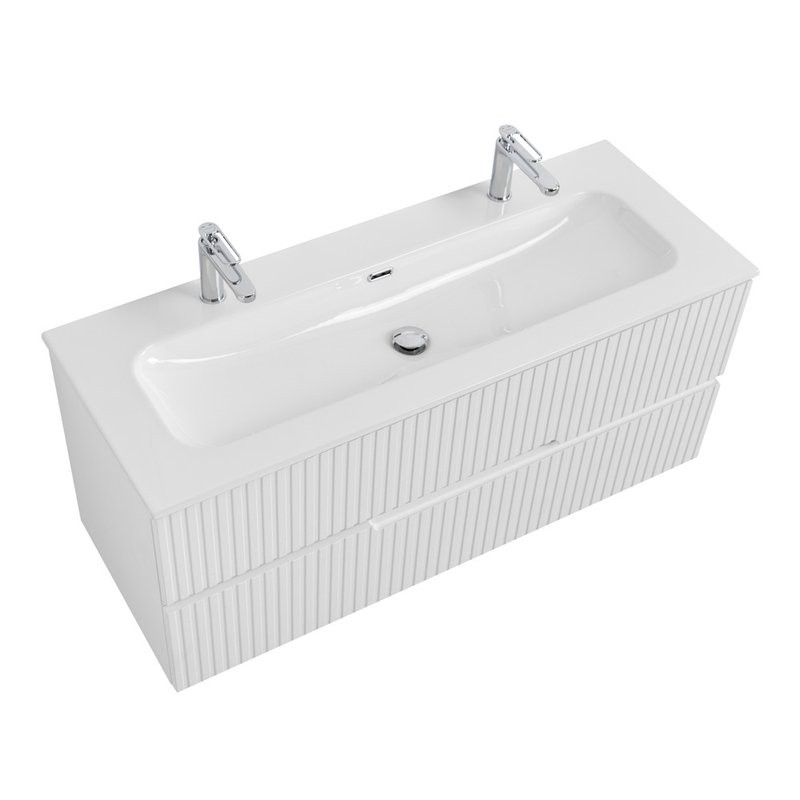 Мебель для ванной комнаты Cezares Duet 120 ясень белый софт, раковина Cezares CZR-8073-120-1-2