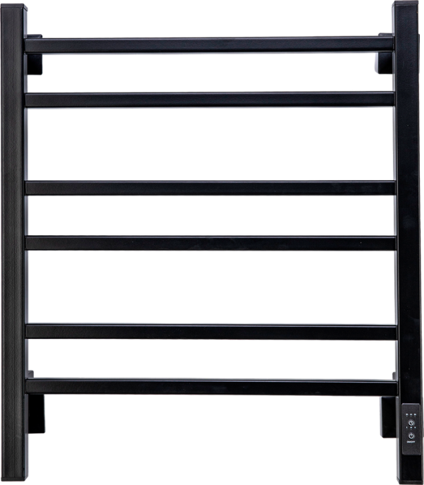 Полотенцесушитель электрический Comfysan Pioli-K EC-6 60x55 см, подключение справа, слева, матовый черный, лесенка, из стали