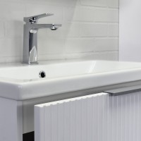 Тумба с раковиной Comforty Лима 70П2 подвесная, 2 ящика, матовая белая