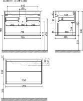 Тумба под раковину Sancos Marmi 1.0 80 дуб чарльстон Тумба под раковину Sancos Marmi 1.0 80 дуб чарльстон
