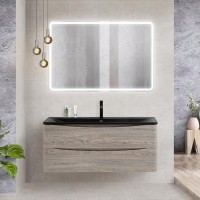 Мебель для ванной комнаты BelBagno Acqua 120 подвесная, pino scania, черная матовая раковина