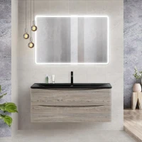 Мебель для ванной комнаты BelBagno Acqua 120 подвесная, pino scania, черная матовая раковина