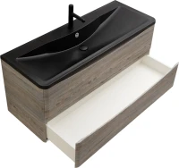 Мебель для ванной комнаты BelBagno Acqua 120 подвесная, pino scania, черная матовая раковина