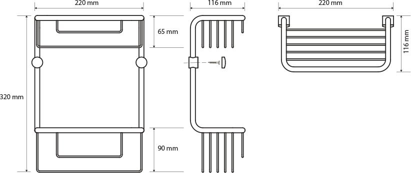 Полка Bemeta Cytro 146208182 2-ярусная