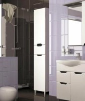 Шкаф пенал для ванной Mixline Прометей-35 белый
