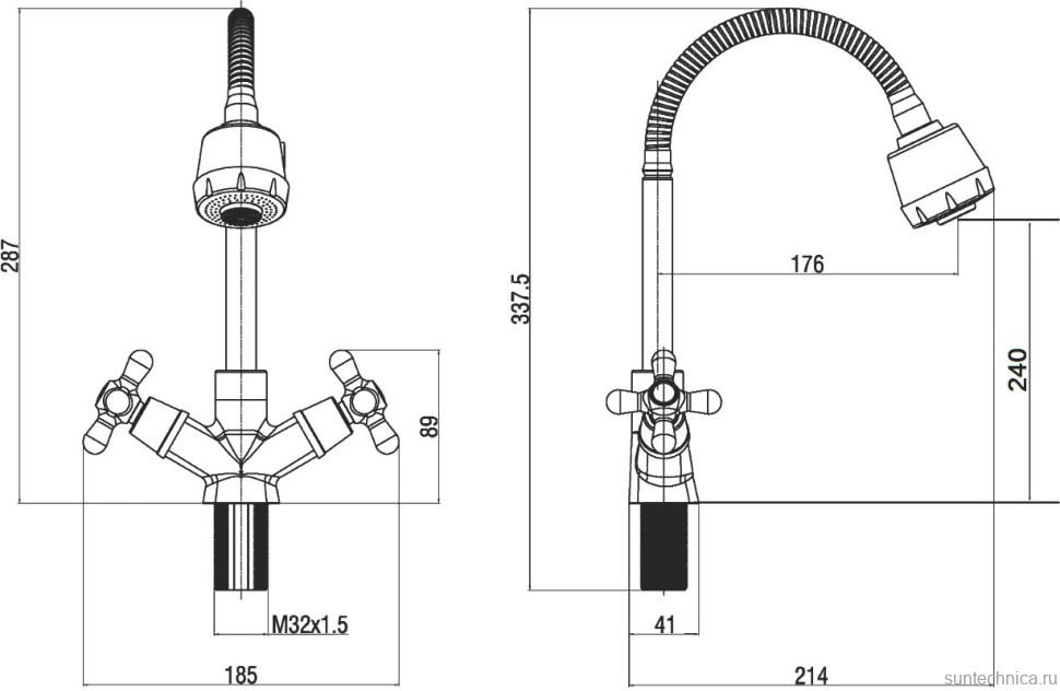 Смеситель для кухни Orange One Life One Life P03-004cr