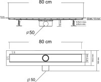 Душевой трап (лоток) Vincea Say Optima-S SAY.603.80.S.U 80 см