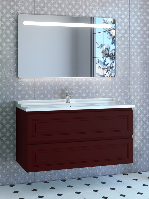 Мебель для ванной комнаты Caprigo Wales Смальти 120 бордовая