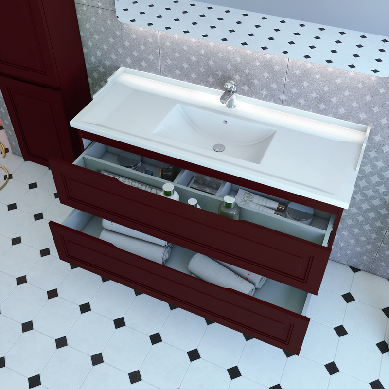 Мебель для ванной комнаты Caprigo Wales Смальти 120 бордовая