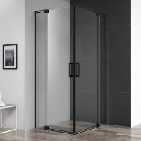 Душевой уголок Cezares Slider AH 2 90/100-100/110 C Nero профиль черный, стекло прозрачное